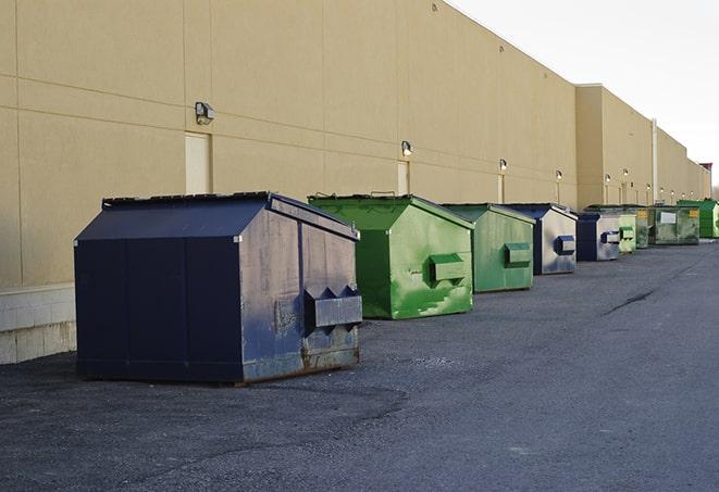 a pack of different construction bins lined up for service in Arrington